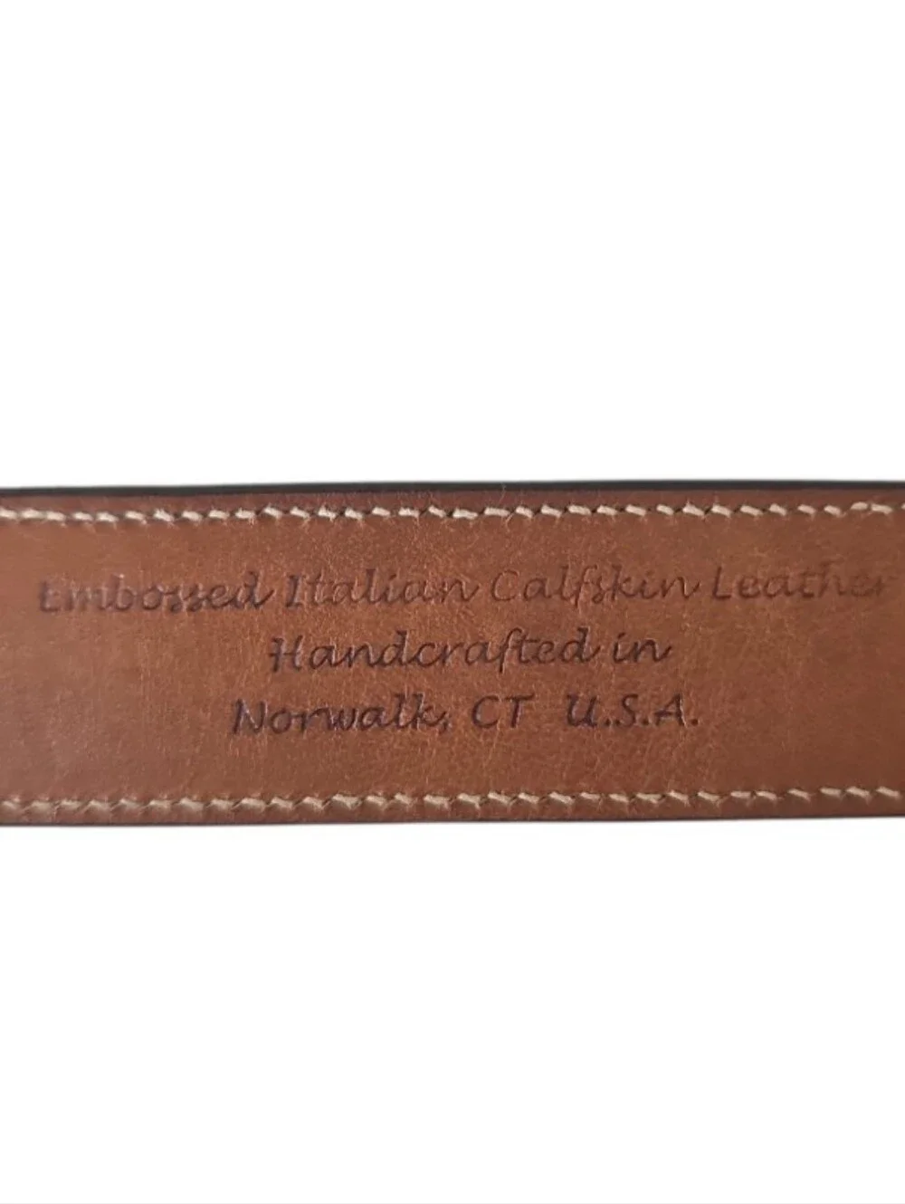 Trafalgar Italian Calfskin Leather Belt Brown Croc Embossed USA Men 38 Dress
